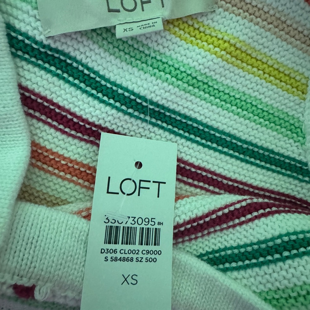 LOFT Green and Yellow Fitted Sleeveless Tank Top - Picture 9 of 9
